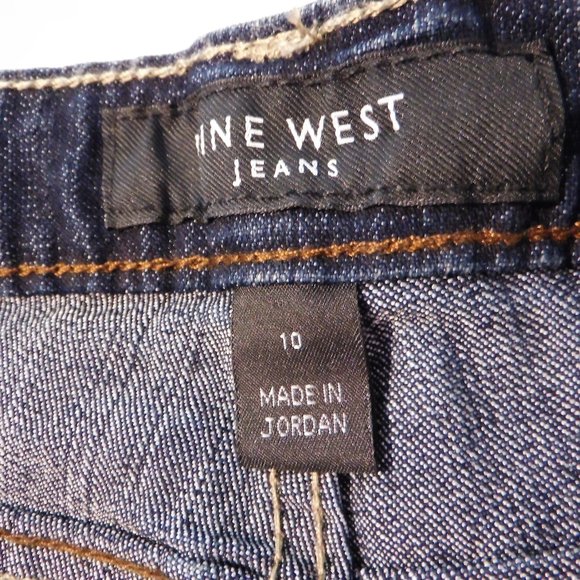 Nine West Women's Dark Wash Jeans Embroidered Pockets Mid Rise Bootcut Sz 10 NEW - Picture 9 of 11